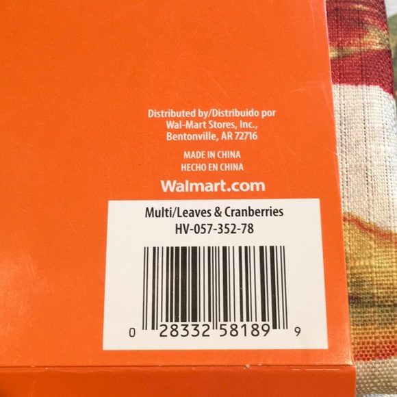 Leaves & Cranberries Fabric Rectangular Tablecloth - Picture 6 of 8